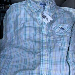 Guy Harvey spring button down plaid mens dress shirt